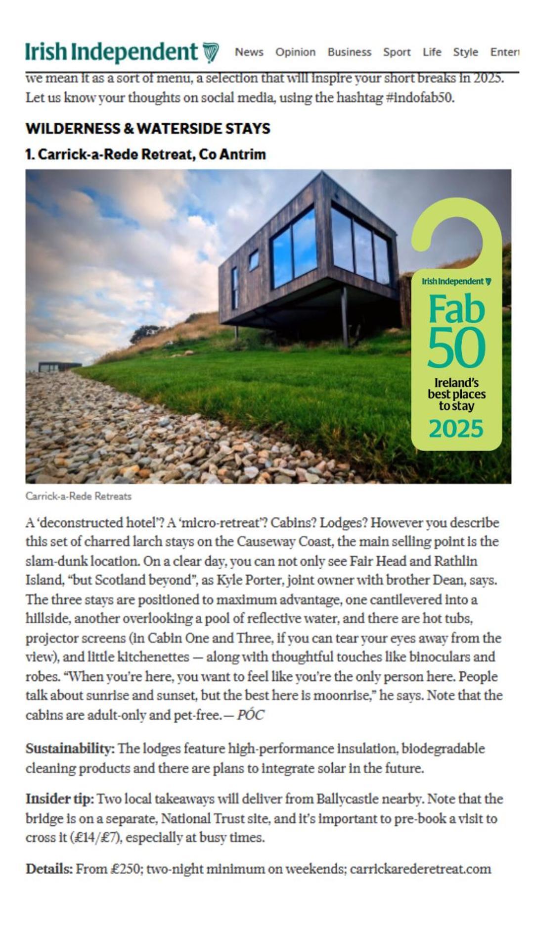 Carrick-A-Rede Luxury Retreat Ballintoy Causeway Coast Exterior photo